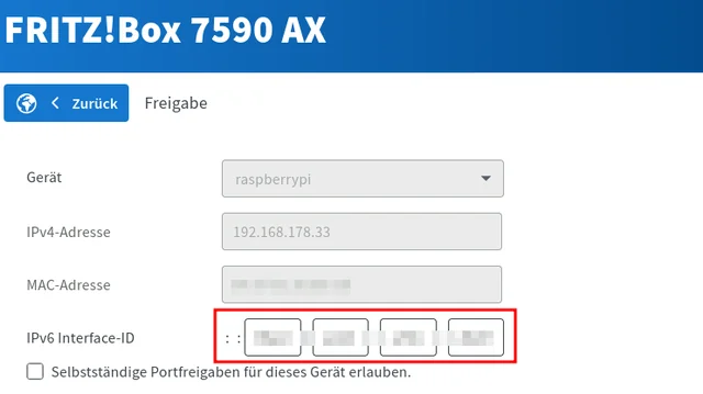 Fritzbox Interface-ID