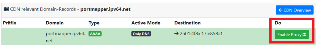 DNS für Domain aktivieren