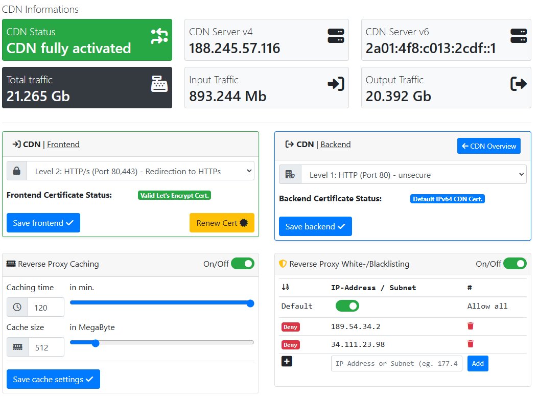 IPv64.net CDN - Reverse Proxy configuration